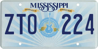 MS license plate ZTO224