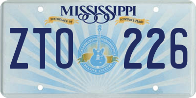 MS license plate ZTO226