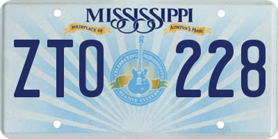 MS license plate ZTO228