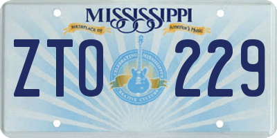 MS license plate ZTO229