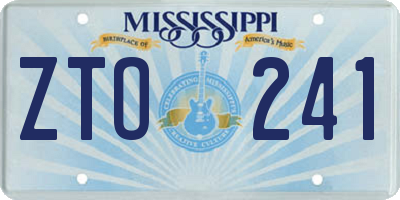 MS license plate ZTO241