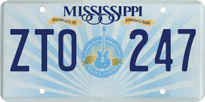 MS license plate ZTO247