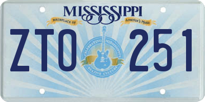 MS license plate ZTO251