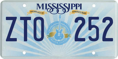 MS license plate ZTO252