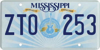 MS license plate ZTO253