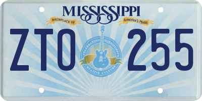 MS license plate ZTO255