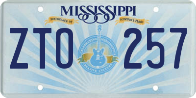 MS license plate ZTO257