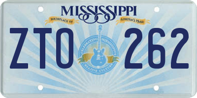 MS license plate ZTO262