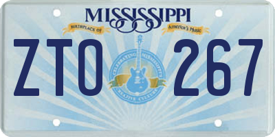 MS license plate ZTO267