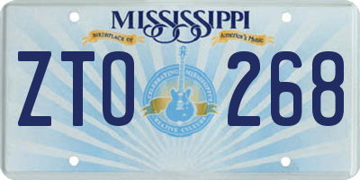 MS license plate ZTO268
