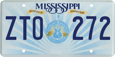 MS license plate ZTO272