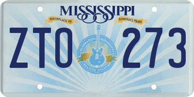 MS license plate ZTO273
