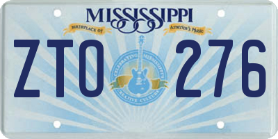 MS license plate ZTO276