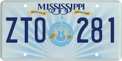 MS license plate ZTO281