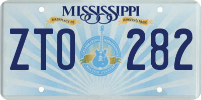 MS license plate ZTO282