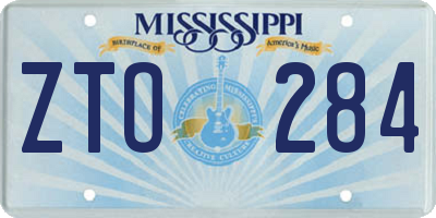 MS license plate ZTO284
