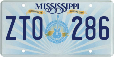 MS license plate ZTO286