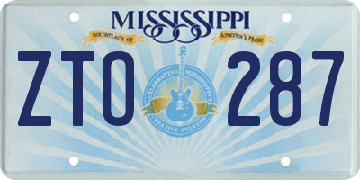 MS license plate ZTO287