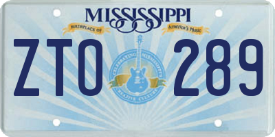 MS license plate ZTO289