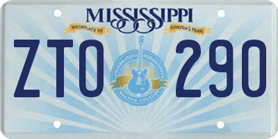 MS license plate ZTO290
