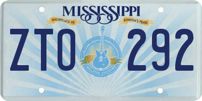MS license plate ZTO292