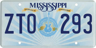MS license plate ZTO293
