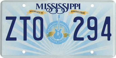 MS license plate ZTO294
