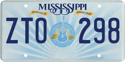 MS license plate ZTO298