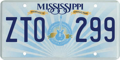 MS license plate ZTO299