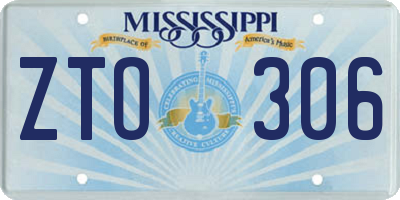 MS license plate ZTO306