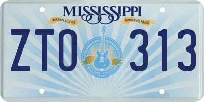 MS license plate ZTO313