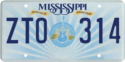 MS license plate ZTO314