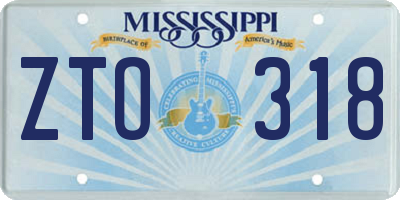 MS license plate ZTO318