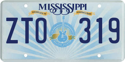 MS license plate ZTO319
