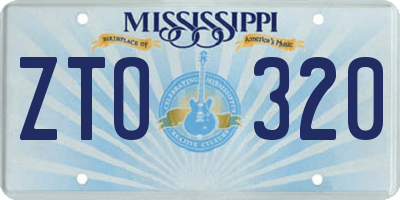 MS license plate ZTO320