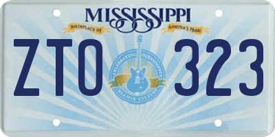 MS license plate ZTO323