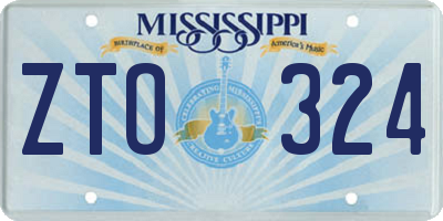 MS license plate ZTO324