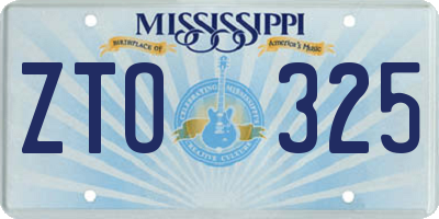 MS license plate ZTO325