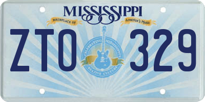 MS license plate ZTO329