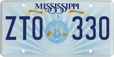 MS license plate ZTO330