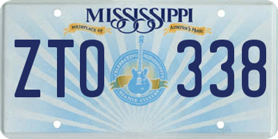 MS license plate ZTO338
