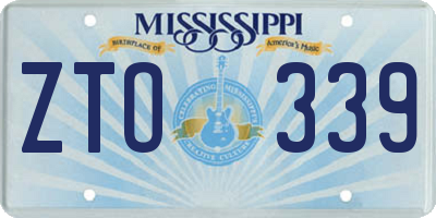 MS license plate ZTO339