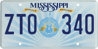 MS license plate ZTO340