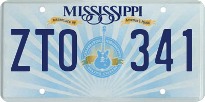 MS license plate ZTO341