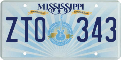 MS license plate ZTO343