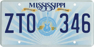MS license plate ZTO346