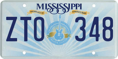 MS license plate ZTO348