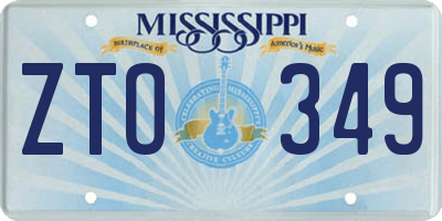 MS license plate ZTO349
