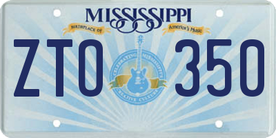 MS license plate ZTO350