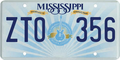 MS license plate ZTO356